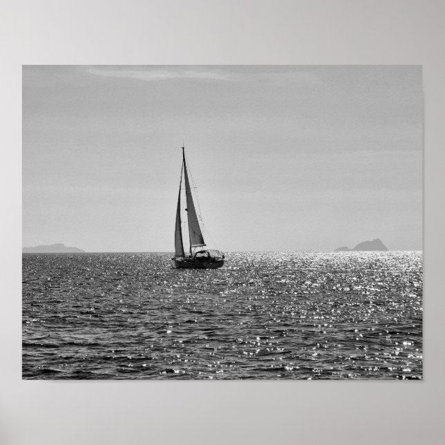 Affiche Cool photo moderne bateau à voile en été (Devant)