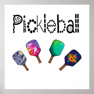 Affiche Cool Pickleball et Paddles Sports Art