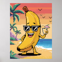 Cool Pixel Banana en vacances
