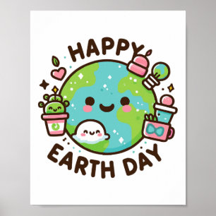 Affiche Cool Planète Jour des terres Anniversaire Dire Joy