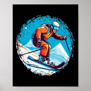 Affiche Cool Pour Snowboard Et Ski Lover Dans Le Moun Blan