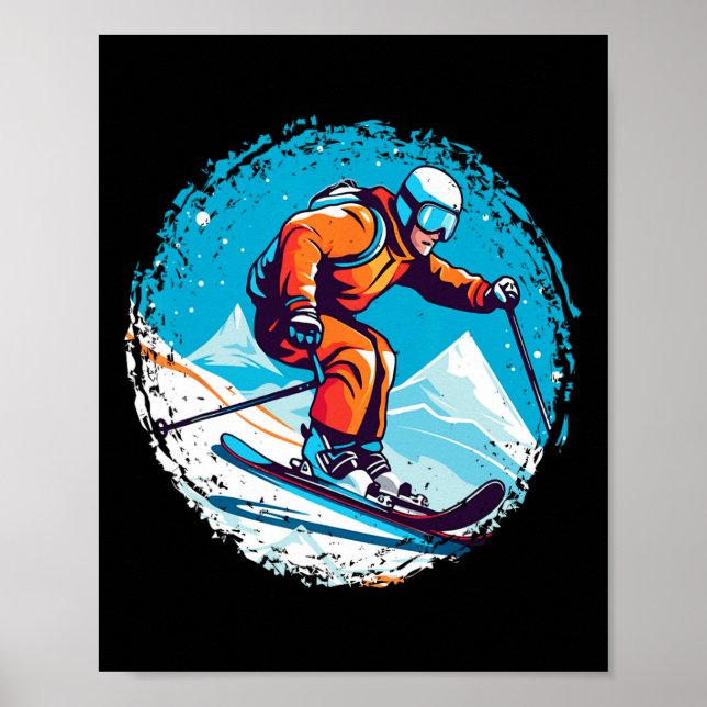 Affiche Cool Pour Snowboard Et Ski Lover Dans Le Moun Blan (Devant)