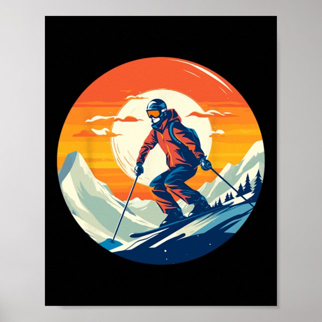 Affiche Cool Pour Snowboard Et Ski Lover Dans Le Moun Blan (Devant)