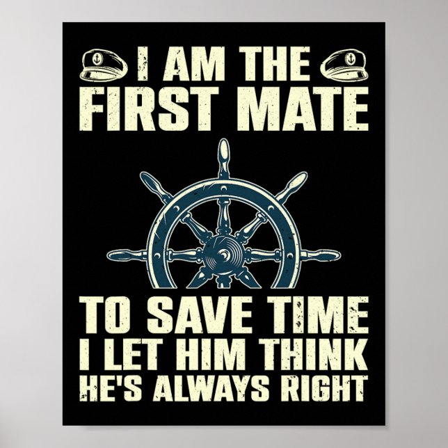 Affiche Cool Premier Mate Pour Hommes Femmes Enfants Capit (Devant)