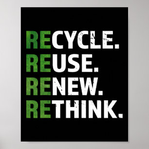 Affiche Cool Recycler Réutiliser Repenser le devis Jour de