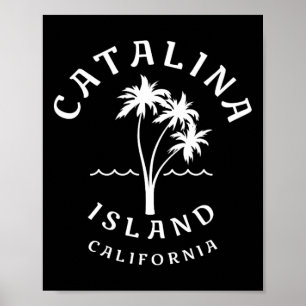 Affiche Cool rétro Catalina Island Palm Tree Mens Femme C