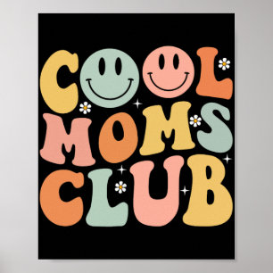 Affiche Cool rétro Moms Club Maman Smile Happy Face Mères