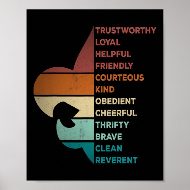 Affiche Cool Retro Vintage Style Scouting Law  (Devant)