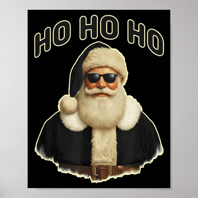 Affiche Cool Santa In Black Hat Sungles Graphic  (Devant)