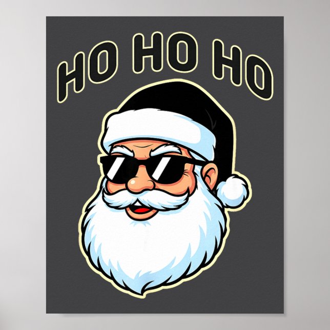 Affiche Cool Santa In Black Hat Sungles Graphic 2  (Devant)