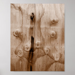 Affiche Cool Sepia Bois Grain Knot Texture