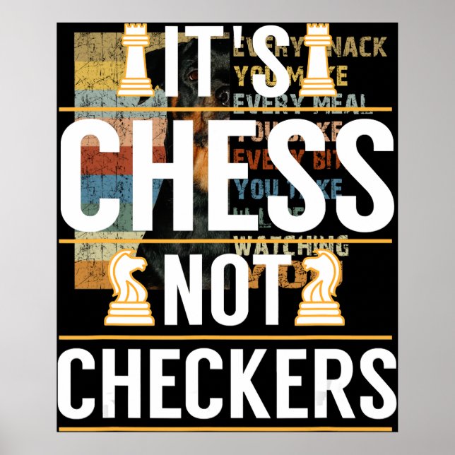 Affiche cool ses échecs pas checkers chèques joueurs cadea (Devant)