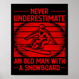Affiche Cool Snowboard Art Hommes Femmes Skier Snowboard S