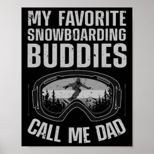 Affiche Cool Snowboard Art Hommes Papa Père Snowboard Sno