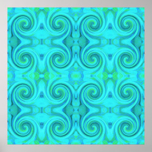 Affiche Cool super Abstrait Aqua Liquid Art Motif