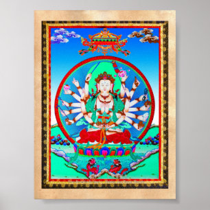 Affiche Cool tibetan thangka tattoo Cundhi Bodhisattva