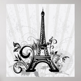 Affiche Cool Tour Eiffel tourbillonne des points éclabous