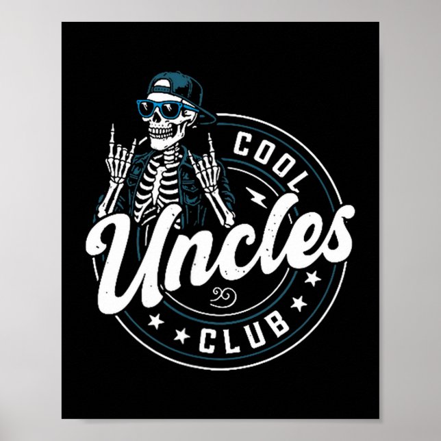 Affiche Cool Uncles Club Shirt Funny Skeleton Uncle Men  (Devant)