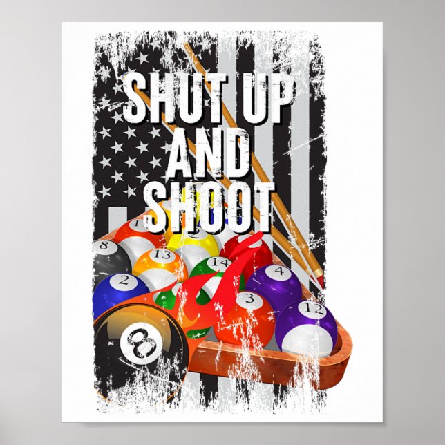 Affiche Cool Usa Pool Billard Citations De Jeu Shup Et Sh (Devant)