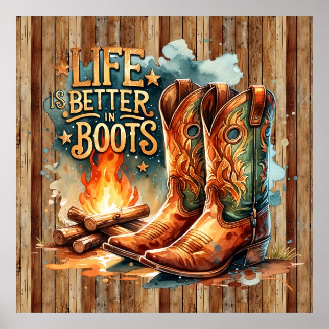Affiche Cool vie meilleure bottes Western (Devant)
