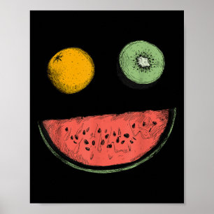 Affiche Cool Watermelon Lemon Kiwi Veggie Plante Diet Worl