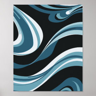 Affiche Cool Waves Motif Abstrait