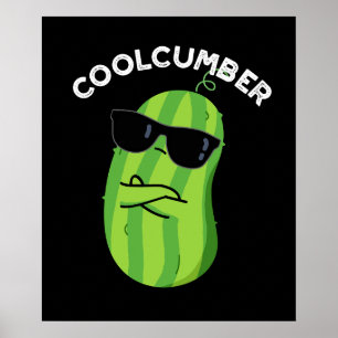Affiche Coolcumber Funny Veggie Cucumber Pun Dark BG