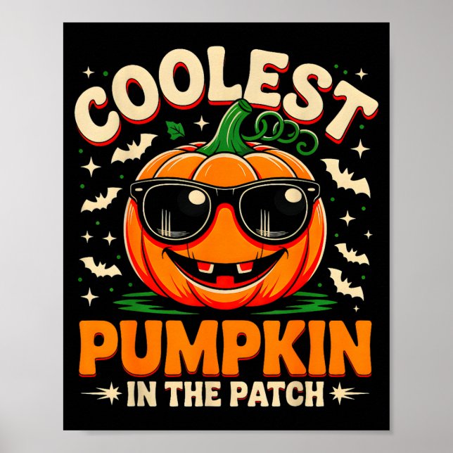 Affiche Coolest Pumpkin In The Patch Groovy Halloween For  (Devant)