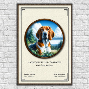 Affiche Coonhound américain Série de zoologie
