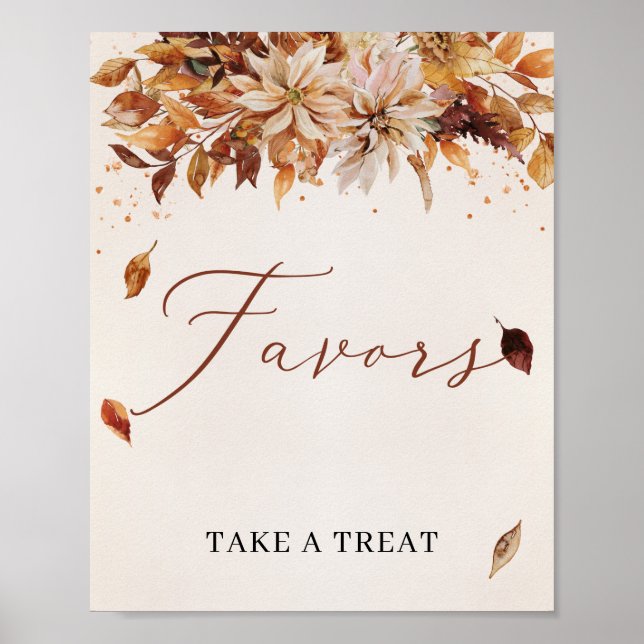 Affiche Cooper Autumn Flowers Marigold Favors Sign (Devant)
