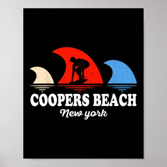 Affiche Coopers Beach Retro New York Surfboarding  (Devant)