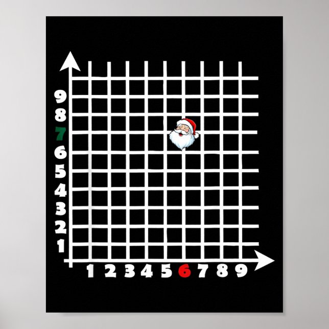 Affiche Coordinate (6,7) Funny Math Teacher 67 Math Christ (Devant)