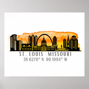 Affiche Coordinates de St. Louis Skyline