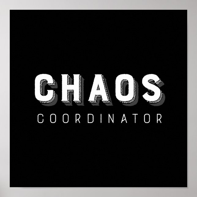 Affiche Coordinateur du Chaos Typographie (Devant)