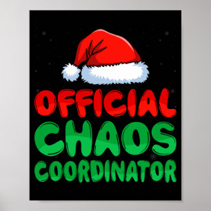 Affiche Coordonnateur de chaos homme chapeau de père noël 