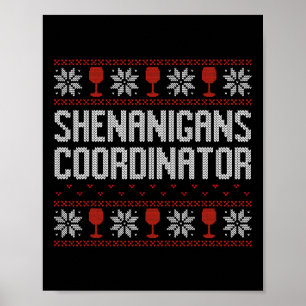 Affiche Coordonnateur de Shenanigans Sweat de Noël laid 
