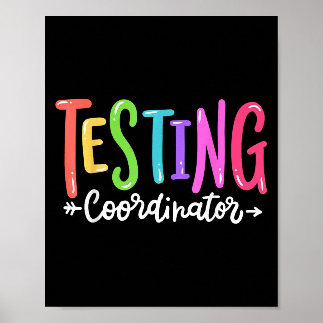 Affiche Coordonnateur de tests Jour d'examen de test Équip (Devant)