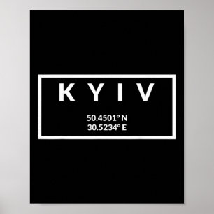 Affiche Coordonnées de la capitale de l'Ukraine - Kyiv 1