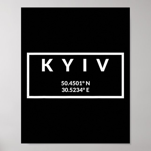 Affiche Coordonnées de la capitale de l'Ukraine - Kyiv 1  (Devant)