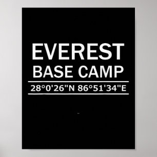 Affiche Coordonnées du camp de base de l'Everest