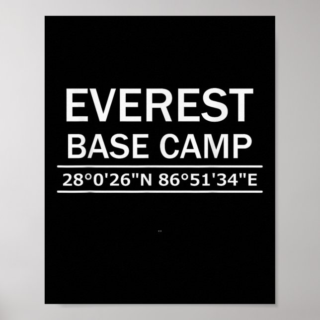 Affiche Coordonnées du camp de base de l'Everest (Devant)