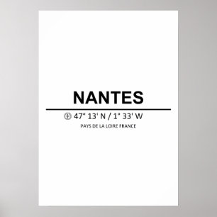 Affiche Coordonnées Nantes