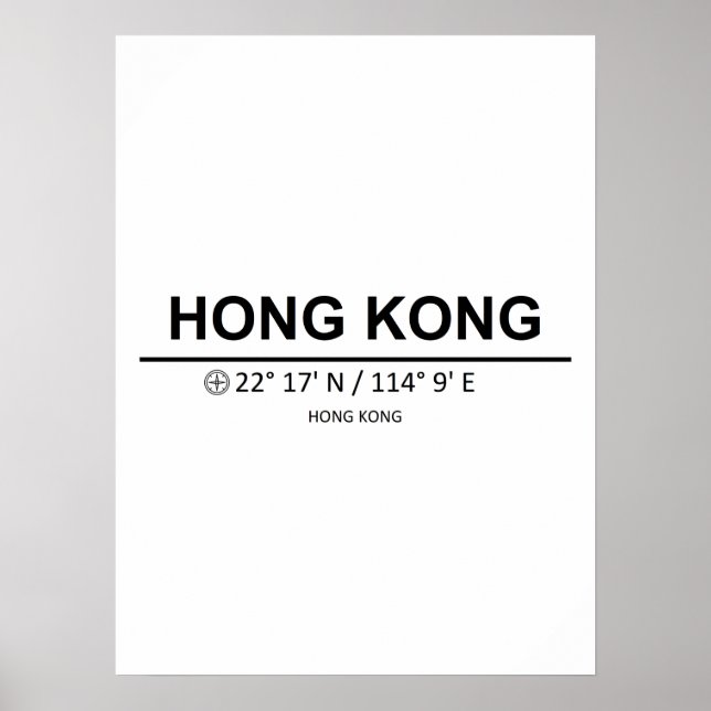 Affiche Coordonner Hong Kong (Devant)
