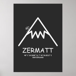 Affiche Coordonner Zermatt Suisse