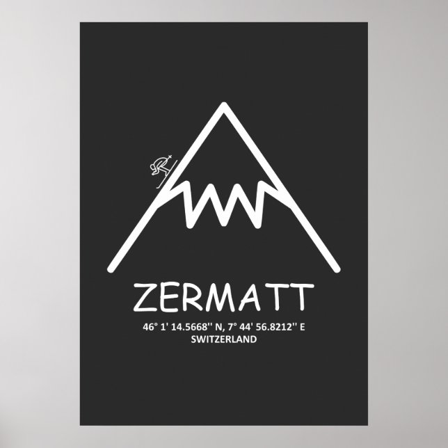 Affiche Coordonner Zermatt Suisse (Devant)