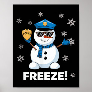 Affiche Cop Snowman congeler Noël fêtes Noël