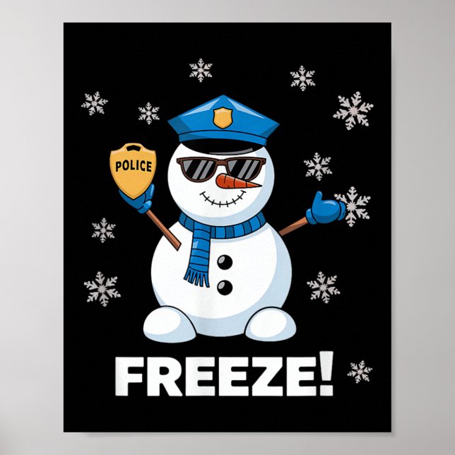 Affiche Cop Snowman congeler Noël fêtes Noël (Devant)