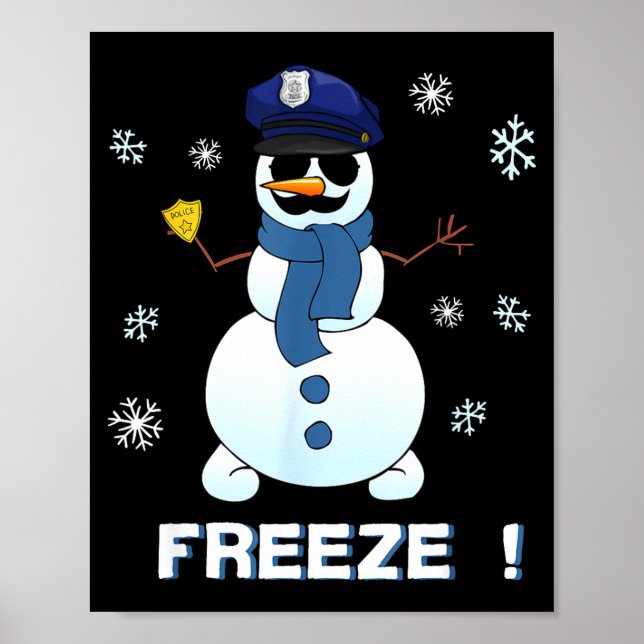 Affiche Cop Snowman Shirt Ze Christmas Party Gift Xmas  (Devant)
