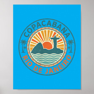 Affiche Copacabana Rio de Janeiro Brésil Plage Rétro