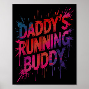 Affiche Copain de course de papa drôle papa semi-marathon